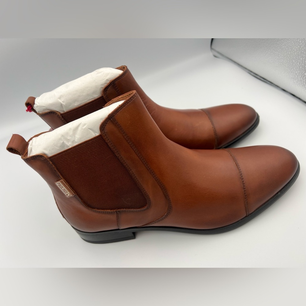 Pikolinos Women's High Ankle Block Heel Slip On Boots Brown US 10-10.5 EU 41 NEW - Picture 3 of 16